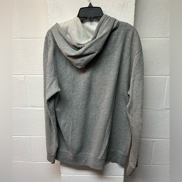 On the Byas Heather Gray Men's Hoodie. Large - Picture 4 of 4